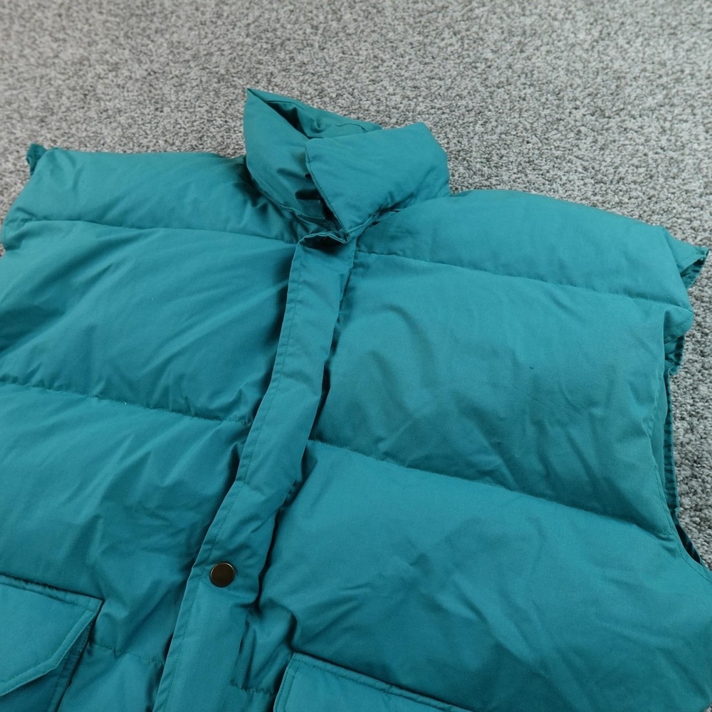 VTG Key Vest Mens XL Blue Green Down Quilted‎ Puffer Insulated Outdoor Workwear